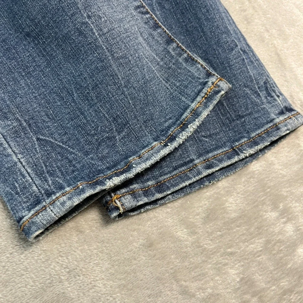 American Eagle Slim Straight Extreme Flex 4 Jeans Mens Blue Distressed 30x36